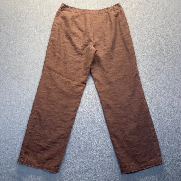 Merona Wide Leg Dress Pants,Lined Women's Size 14 Brown Pants,100% Linen - Picture 2 of 9
